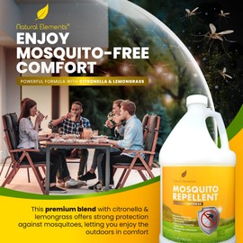 Natural Elements Mosquito Repellent for Decks, Patios, Lawns and Outdoor Spaces - Perimeter and Area Spray, 1 Gallon (1 Gallon)