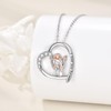 POPLYKE 925 Sterling Silver Heart Sister Necklace for Women Father