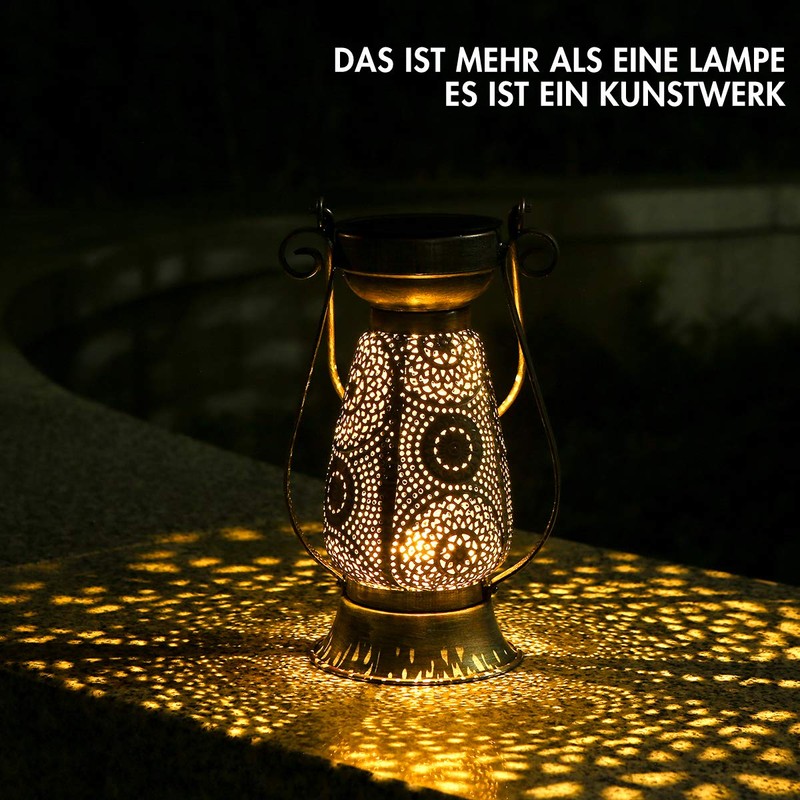 Görvitor Outdoor LED Solar Lantern, Decorative Hanging Solar Light, IP44