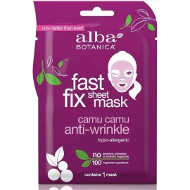 Alba Botanica Fast Fix Sheet Mask, Anti-Wrinkle Camu Camu (Pack of 8)