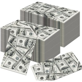 Ovanda 20 Stück Papierservietten Partygeschirr 100 US-Dollar Servietten, Servietten Geburtstag, Casino Deko, für Junge Mädchen Geburtstag Party Dek, Tischdeko Geburtstags, Western Deko