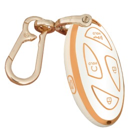 QIXIUBIA for Hyundai Key Fob Cover Key Shell with Keychain Fit for Hyundai Ioniq 6 Grandeur GN7 KONA 2023 2024 Smart Key (for Hyundai A, White)