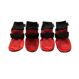 Vibrant Fellow Dog Boots Breathable Protective Set of 4 (Small, Red)