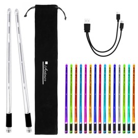 Rechargeable LED Light Up Drum Sticks 15 Color Changing Drumsticks with Storage Bag for Adults Drummers, Durable Professional PC Polymer Material Drumsticks, Cool LED Light Up Drumsticks - Color: black