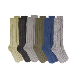 Sock Stack 6 Pairs Of Mens Chunky Long Wool Socks Thick Heavy Duty Knee Length Work Boot Sock Size 6-11
