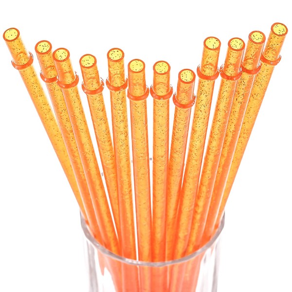 Dakoufish BPA-Free 12 Piece 11 Inch Reusable Clear Plastic Glitter