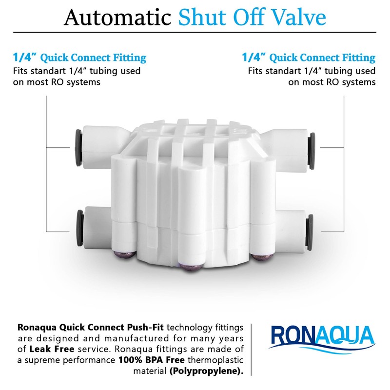Automatic Shut off Valve Quick Connect 1/4" Inch Fittings for