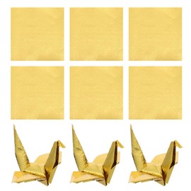 TOYANDONA 100pcs Origami Paper Shiny Gold Handmade Folding Paper Metallic Craft Paper Scrapbook Paper Background Paper Squares Handcraft Paper for DIY Crafts 10cm