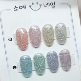 ✨️Reflective glitter✨️ One color handmade nail tip - Almond egg / ✨️반사글리터✨️ 원컬러 수제네일팁 - 아몬드에그