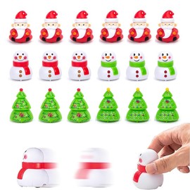 FYZSJWL Wind-up Christmas Toy, 18 Pieces, Christmas Toy, Christmas Party Wind Up Toy, Snow Doll/Christmas Tree/Santa Claus Shape, Christmas Toy for Girls Boys