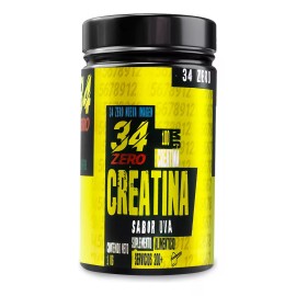 34 ZERO Creatina Monohidratada 34 Zero 1 Kg 200 Servicios Sabor Uva