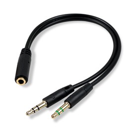 Enhanced Headphone Splitter for PC – 3.5mm Female to Dual 3.5mm Male Audio Mic Adapter Cable for Headset-to-Computer Connection