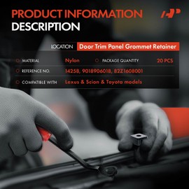 A-Premium 20PCS Nylon Door Trim Panel Grommet Retainer Clips Compatible with Toyota Prius 2001-2003 2010-2015, Tundra, Sienna, Sequoia, Land, Echo, FJ & Scion xB, xA & Lexus LX570, GX470, IS300