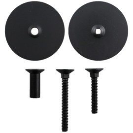 TAODAN Black Metal Plug Heavy Duty Handle Hole Cover 2-5/8 inch Diameter Doorknob Cap with Screws