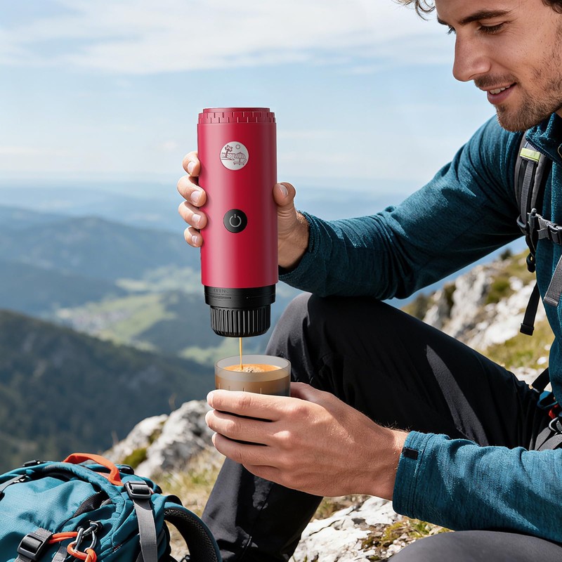 Portable Espresso Machine, Travel Coffee Maker for Camping, Car Coffee