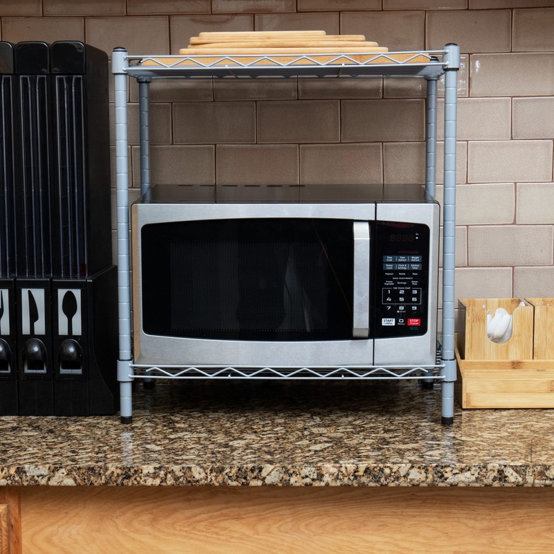 Mind Reader Microwave Shelf, Storage Shelves, Countertop Organizer, Kitchen Rack,