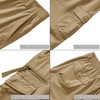 KEFITEVD Men's 3/4 Cargo Shorts Loose Fit Multi-Pocket Elastic Long