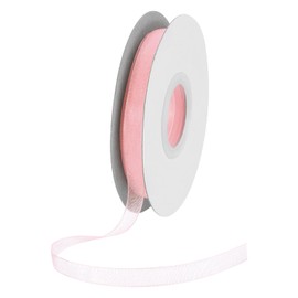 DMiotech 25 Yards Organza Ribbon 1/4 Inch Bright Pink Chiffon Ribbon Shimmer Sheer Gift Wrapping Ribbons for Flower Bouquets Wedding Birthday DIY Decoration