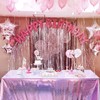 LabZhang 2 Pack Pink Iridescent Tablecloth Holographic Table Cloth Glitter