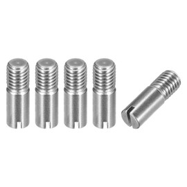 sourcing map 5 Pieces M10 x 30mm Slotted Cylinder Pin Made of 304 Stainless Steel with Male Thread for Positioning Furniture and Cabinets