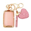 Simocky Key Fob Cover with Diamond Heart Keychain for Mazda