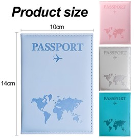 SamHeng Map Passport Holder, Portable Universal Passport Cover for Women Men, PU Leather Airplane Travel Wallet Case Organiser for Passport Credit Cards Boarding Passes (Pink)
