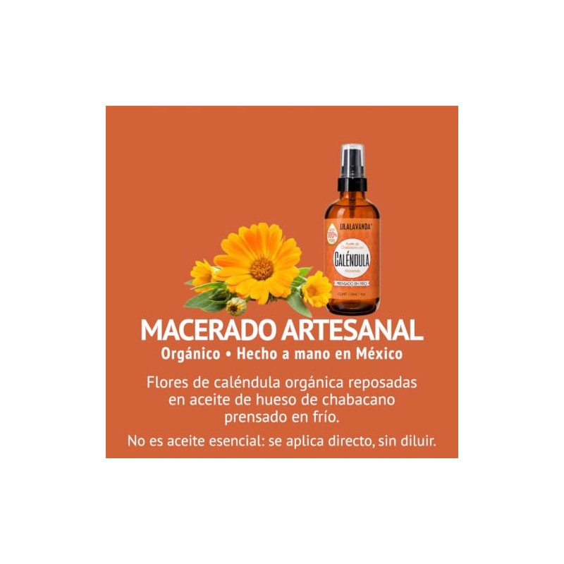 LilaLavanda - Aceite de Caléndula Orgánico Macerado en Chabacano -
