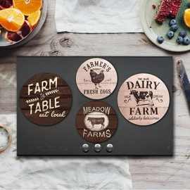 Retro Farmhouse Electric Stove Burner Covers，4 Pcs Farmhouse Decor Round Stove Burner Cover，8 Inches and 10 Inches，Gas Stove Burner Cover,Metal Cooktop Summer Decorative Home Decor,Kitchen Decor