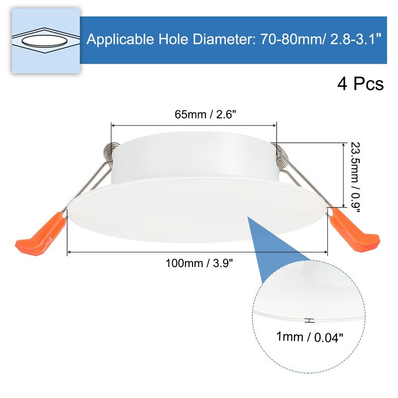 PATIKIL Metal Ceiling Cover Plate, Recessed Light Trim Wall Mount