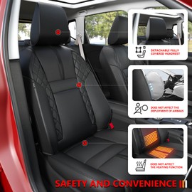 PTYYDS Seat Covers Compatible with 2021-2025 Nissan Rogue Regular PU Leather Seat Protector Replacement for 2021-2025 Nissan Rogue Regular Accessories