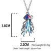 LONYOO Enamel Cute Jellyfish Necklace Pendant Fashion Jewellery Chain Zinc