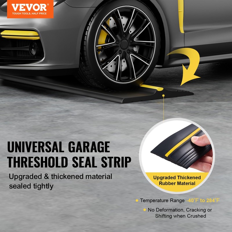 VEVOR Garage Door Threshold Seal Strip, 20 FT Universal Garage