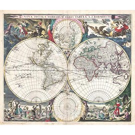 Historic Map : The World, Bormeester, 1685, Vintage Wall Décor : 24in x 20in
