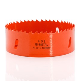 Koopi 4 1/4 inch Hole Saw with Arbor, HSS Bi-Metal 4.25 in Hole Cutter for Easily Drilling Wood, Plastic, Thin Metal