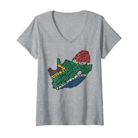 Womens Patriotic South Africa Food Map Africans V-Neck T-Shirt