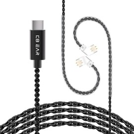 KBEAR Type-C Earphones Replacement Cable with QDC Connector for KBEAR KS1/Flash KZ IEMs with QDC Interfaces, Detachable Earphones Cable for EDX PRO - Color: Without mic
