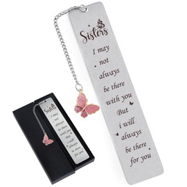 Shejdgart Metal Bookmark Gifts for Sisters - Inspirational Sister Birthday Gifts for Sister, Encouraging Graduation Christmas Wedding Birthday Accompany Present for Sister Stepsister