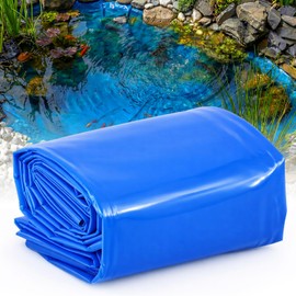 Fanfanwin 6 x 10 ft Pond Liner 20 Mil HDPE Blue UV Resistant Preformed Pond Underlayment for Outdoor Ponds Koi Fish Ponds Garden Fountain Waterfall Pool