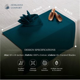 HEIRLOOM COMFORT Stoffservietten mit Hohlsaum, 100 % Baumwolle, 45 x 45 cm, Gehrungskanten, waschbare Servietten, perfekt für Hotels, Restaurants, Mittagessen, Hochzeiten, Veranstaltungen, Partys, den