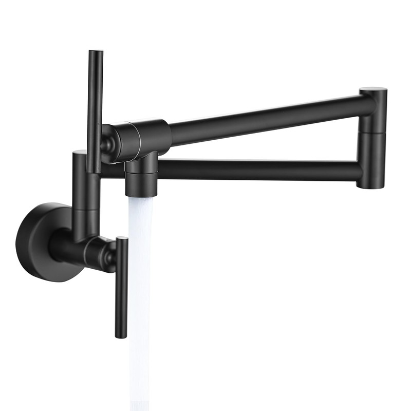 Fransiton Matte Black Pot Filler, Pot Filler Faucet Wall Mount,