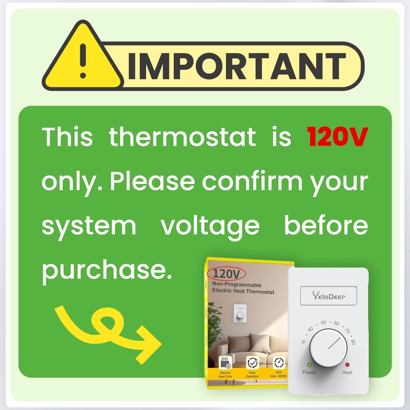 4 Pcs 120 V Only 4-Wire Manual Electric Baseboard Heater