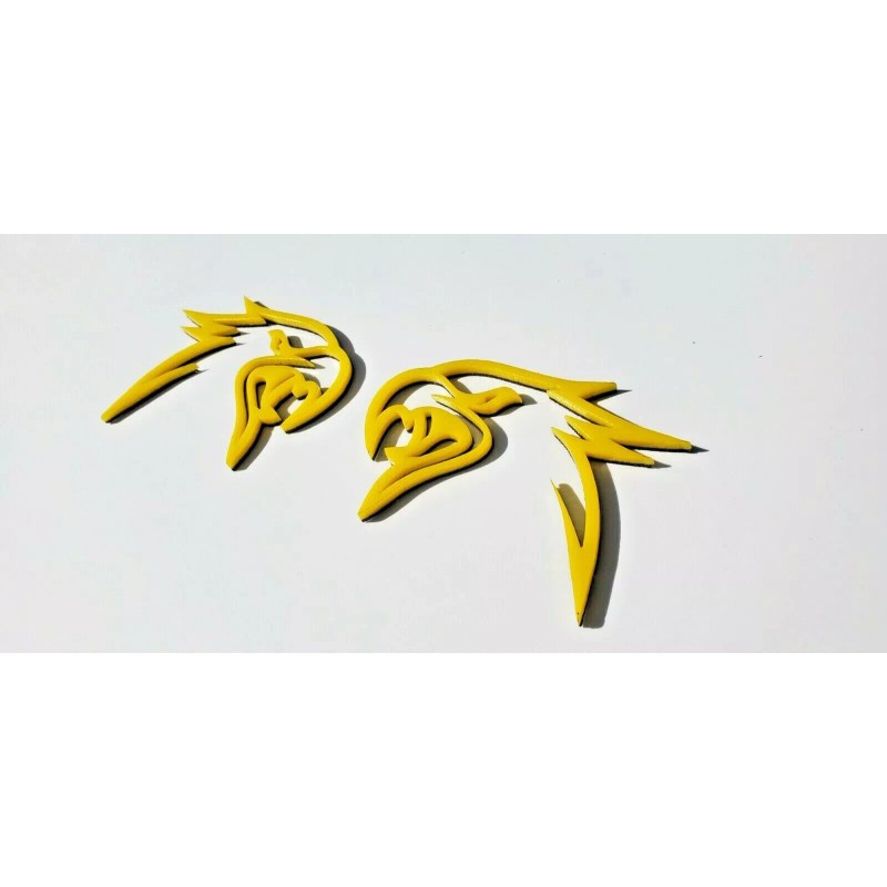 FMS Gear 2 Yellow HellHawk Emblems fits Jeep Trackhawk SRT
