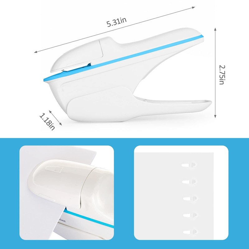 Stapleless Stapler, Staplers for Desk,Mini Stapler,Office Supplies,Paper Clinch Compact Staple