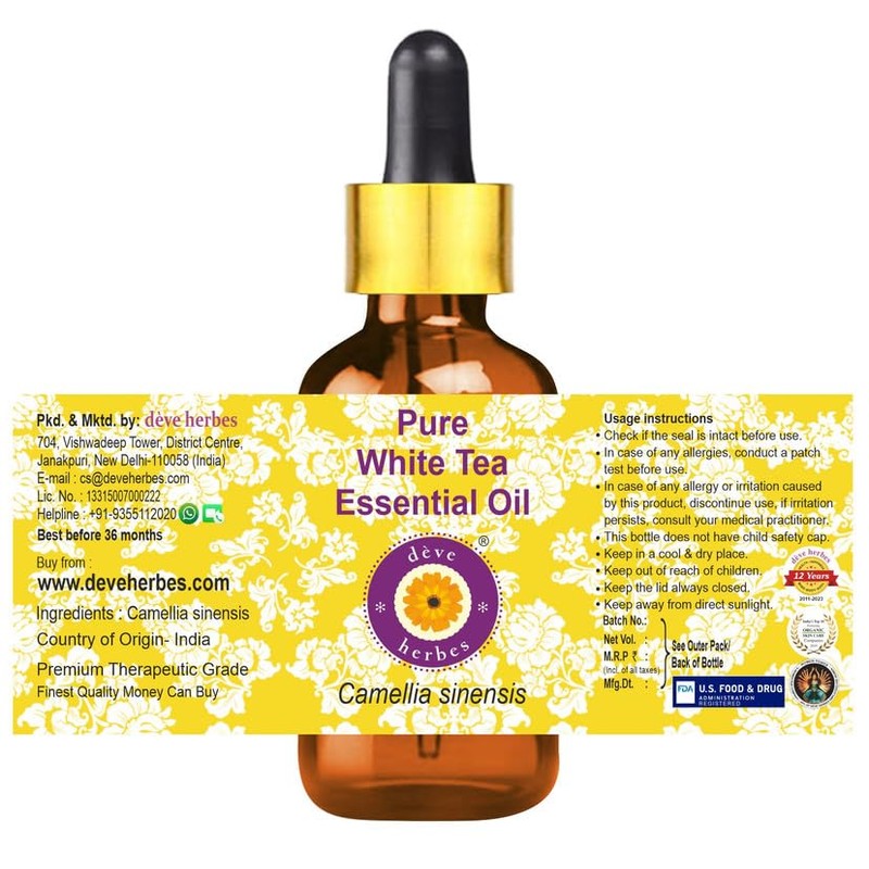 Deve Herbes Pure White Tea Essential Oil (Camellia sinensis) with