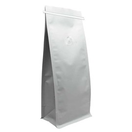 AwePackage16 oz Side Gusseted Stand Up Flat Bottom Coffee Bag and Valve and White Tin Tie (50)