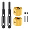 Brass Extended Wheel Hubs Hex Pins +10mm and Steel Stub