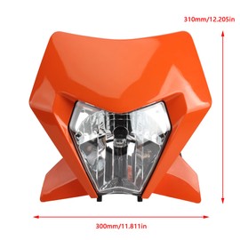 ABCERRSI Dirt Bike LED Headlight,Motorcycle Head Lamp Light Kit Compatible With Motocross Pit Bike Enduro ATV Supermoto 2024 EXC XC SX XCW EXCF SXW SXF 125-500(Orange)