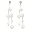 Fashion Long Tassel Crystal Simulated Pearl 3 Chain Hypoallergenic &