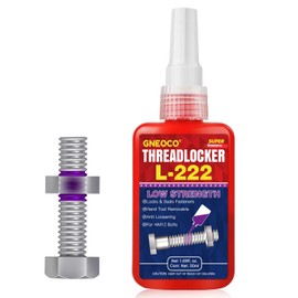 ThreadLocker L222 1.69 Fl oz/50 ml, Thread Lock Low Strength Lock Tight for Nuts, Bolts, Fasteners and Metals, Anaerobic Curing Metal Glue to Prevent Loosening and Corrosion