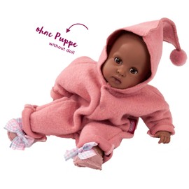 Götz 3403329 Baby Suit Pointed Hat Pink - Doll Clothing Size S - 3-Piece Clothing and Accessory Set for Baby Dolls from 30 - 33 cm